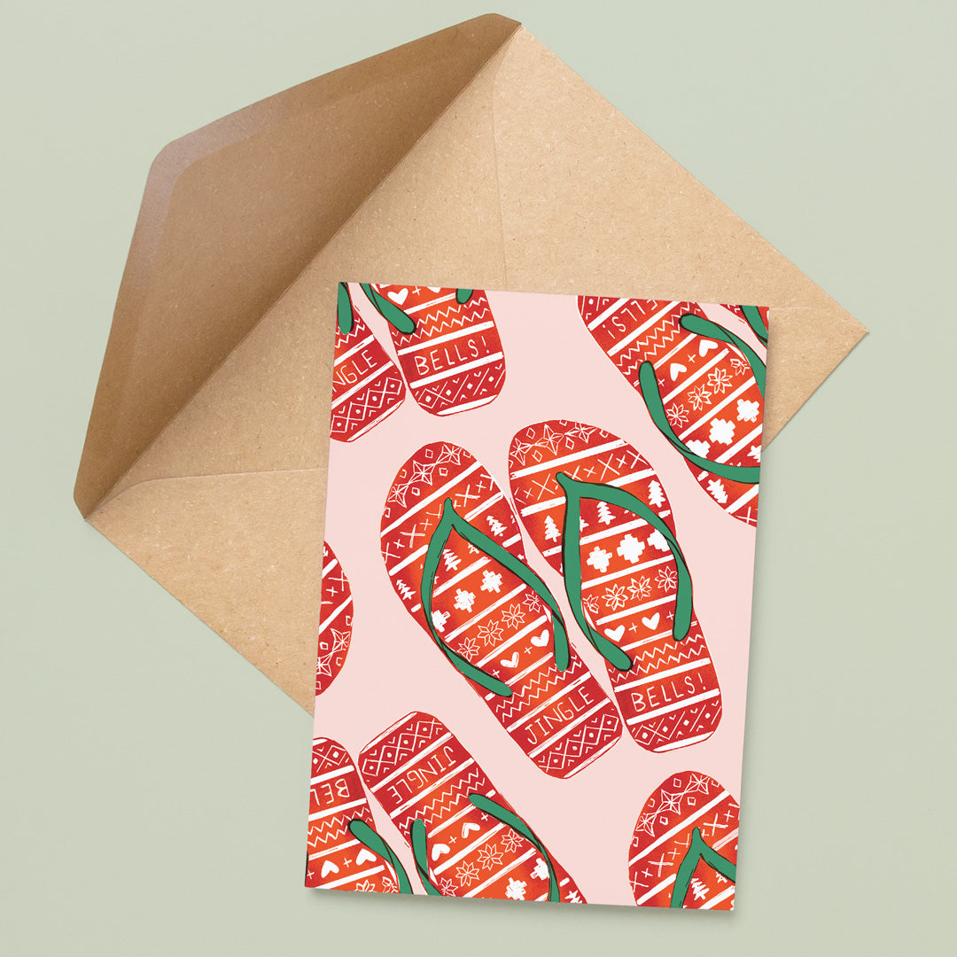 Jolly Jandals - A6 Greeting Card