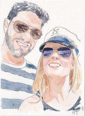 Custom watercolour portrait - couples, family, children - Little Rowan